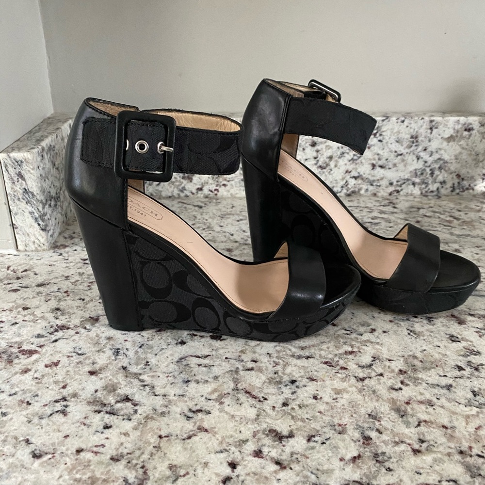 Coach Signature Logo High Wedges